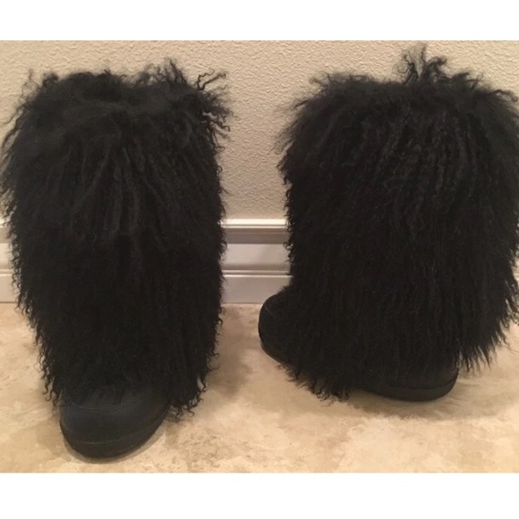 RALPH LAUREN COLLECTION “Combloux” Black Yack Fur Snow Boot 7.5M RARE ITALY NICE - Picture 10 of 13